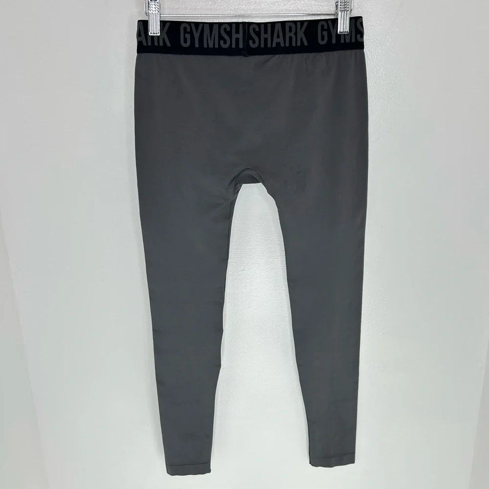 Gymshark Womens Leggings‎ Size Small Gray Midrise Logo Workout Activewear 27x25 - Picture 7 of 11